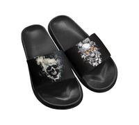Dajingkj Damen Herren Slide Sandalen Coole Totenköpfe Comfotable Arch Support Anti-Rutsch-Pool Hausschuhe Reise Cushion Fußbett Flip Flops Gym Dusche Schuhe