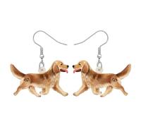 DALANE Acryl Niedlich Golden Retriever Hund Ohrringe Baumeln Tropfen Welpen Haustiere Tiere Schmuck Lustige Geschenke für Frauen Mädchen Kinder Hundeliebhaber Charms (Braun)