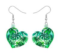 DALANE Acryl Spaß Palmblätter Ohrringe Tropfen Baumeln Grün Tropische Monstera Pflanze Schmuck für Frauen Mädchen Kinder Charms Hawaii Geschenke Decor (Olive)