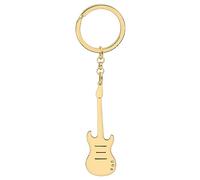 DALANE Edelstahl Niedlichen Bass Gitarre Schlüsselanhänger Musikinstrument Schmuck Gitarre Geschenke für Frauen Mädchen Schlüsselanhänger Ring (18K Vergoldet)