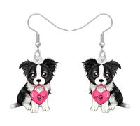 DALANE Valentinstag Geschenke für Frauen Mädchen süße kreative Acryl Hund Hunden Haustiere baumeln Ohrringe hypoallergenen Schmuck für Hundeliebhaber Dekorationen (Border Collie)