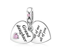 Dalaran Sterling Silber Herz-Charm für Pandora Mama, Schwester, Tochter, Ehefrau - Familien-Anhänger, 0.89 inch (22.6 mm), Stein Sterling-Silber Zirkonia, Zirkonia