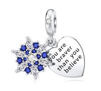 DALARAN Weihnachtsanhänger aus Sterlingsilber, Schneeflocken-Anhänger für Pandora-Charm-Armband, Stein, Zirkonia