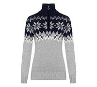 DALE OF NORWAY Myking Sweater Damen Pullover aus Merinowolle lightcharcoal offwhite navy L