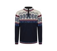 Dale Of Norway M Vail Masculine Merino Sweater Herren Pullover - Midnight Navy Redrose Offwhite - L
