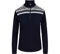 Dale of Norway - Pullover mit Kragen und Reißverschluss aus Merinowolle - Cortina Basic Sweater Navy/Off White für Damen aus Wolle - Größe S - Navy Navy blau S