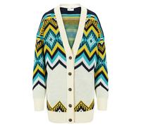 Dale of Norway Skåla Damen Merino Strickjacke Türkis Weiss L