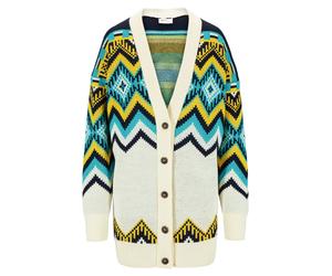 Dale of Norway Skåla Damen Merino Strickjacke Türkis Weiss M