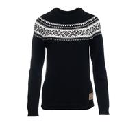 DALE OF NORWAY Vågsøy Sweater Damen Pullover aus Merinowolle Black Offwhite S