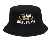 dalerno Junggesellenabschied Hut Team Bräutigam Fischerhut Schwarz - Lustiger JGA Hut für Männer - Accessoire - Festival Party Mottoparty - Geschenk Bräutigam Crew Truppe Herren Sommer Bucket Hat