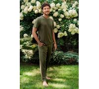 Dallas Herren Kurzarm-Pyjama, lange Hose Italian Fashion- khaki - Größe XL