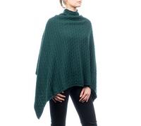 Dalle Piane Cashmere - Poncho mit Zopf aus Kaschmir-Gemisch - für Damen, Farbe: Grün, Einheitsgröße