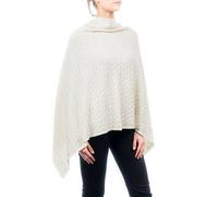 Dalle Piane Cashmere - Poncho mit Zopf aus Kaschmir-Gemisch - für Damen, Farbe: Weiß, Einheitsgröße