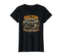 Dalton Highway, Alaska Trucker Preisgünstiges Grafik-T-Shirt, Damen, Schwarz, XL