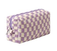 Dalulu Federmäppchen, niedlicher Stifthalter, ästhetisches Stifteetui, Münztasche, Kosmetiktasche, Büro, Schreibwaren, Organizer für Schule, Uni und Reisen (lila-gelb)