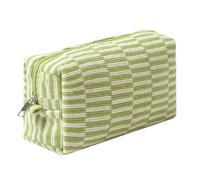 Dalulu Federmäppchen, niedlicher Stifthalter, ästhetisches Stifteetui, Münztasche, Kosmetiktasche, Büro, Schreibwaren, Organizer für Schule, Uni und Reisen (gelb-grüne Streifen)