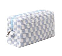 Dalulu Federmäppchen, niedlicher Stifthalter, ästhetisches Stifteetui, Münztasche, Kosmetiktasche, Büro, Schreibwaren, Organizer für Schule, Uni und Reisen (blau-weiß)