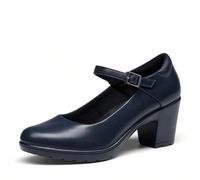 Dame Mary Janes Pumps Chunky High Heel Kleid Schuhe Dicker Absatz Pumps für Damen