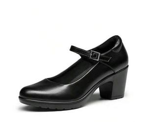 Dame Mary Janes Pumps Chunky High Heel Kleid Schuhe Dicker Absatz Pumps für Damen