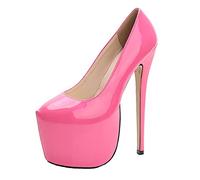 Damen 18cm High Heels Plateau Stilettos High Heels Pumps Mode Partykleid Hochzeit Ballschuhe Sexy Stripperin High Heels Plus Size Unisex,Rosa,37 EU