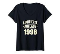 Damen 1998 Geburtstag Shirt 28. Geburtstag Geschenk Jahrgang 1998 T-Shirt mit V-Ausschnitt