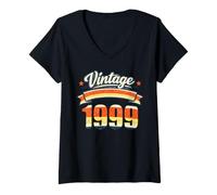 Damen 1999 Geburtstags-T-Shirt, Jahrgang 1999, Geschenk zum 27. Geburtstag T-Shirt mit V-Ausschnitt