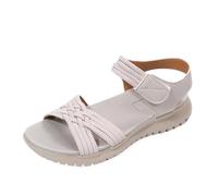 Damen 2026 Sportliche Sandalen, verstellbar, mit Klettverschluss, leicht, bequem, for Gehen, atmungsaktiv, lässig, Sommer-Sandalen in Übergröße(Grey,42 EU)