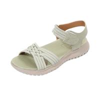 Damen 2026 Sportliche Sandalen, verstellbar, mit Klettverschluss, leicht, bequem, for Gehen, atmungsaktiv, lässig, Sommer-Sandalen in Übergröße(Green,36 EU)