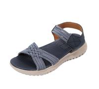 Damen 2026 Sportliche Sandalen, verstellbar, mit Klettverschluss, leicht, bequem, for Gehen, atmungsaktiv, lässig, Sommer-Sandalen in Übergröße(Blue,40 EU)