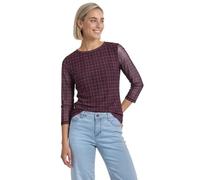 Street One 3/4-Arm Shirt aus Mesh mit Print Rustic Rouge 38