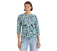 3/4-Arm-Shirt CECIL, Damen, Gr. L (42), bunt (urban dunkelblau), Web, 100% Baumwolle, gemustert, comfort fit normal, Rundhals, normaler Saum, Shirts 3/4-Arm-Shirt, mit allover Print, Topseller (678981
