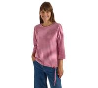 3/4-Arm-Shirt CECIL, Damen, Gr. M (40), rosa (signal rot), Web, 100% Baumwolle, gestreift, comfort fit normal, Rundhals, abgesteppt, Shirts 3/4-Arm-Shirt, aus reiner Baumwolle, Topseller (24264562-M)