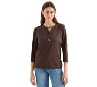 Cecil Damen 3/4-Arm Shirt mit Split Neck in Braun, Gr: XXL