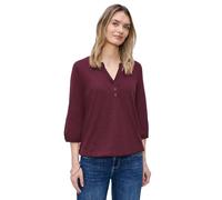 Damen 3/4-Arm Shirt mit Split Neck und Knöpfen