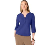 Damen 3/4-Arm Shirt mit Split Neck und Knöpfen