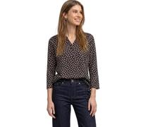 Street One 3/4-Arm Shirt mit Split Neck und Print Black Coffee 40