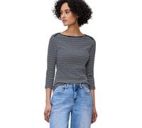 Street One Frauen 3/4-Arm Shirt mit U-Boot-Ausschnitt in Blau, Gr: 36