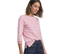 3/4-Arm-Shirt STREET ONE, Damen, Gr. 38, rosa (sanftes weiß), Web, 100% Baumwolle, gestreift, comfort fit normal, U-Boot-Ausschnitt, Bündchen, Shirts 3/4-Arm-Shirt, mit 3/4 Ärmeln (15386839-38) sanfte