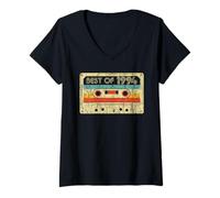 Damen 32nd Birthday Best of 1994 Retro Bday Cassette Tape Vintage T-Shirt mit V-Ausschnitt