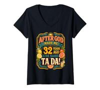 Damen 32nd Birthday Tropical Vintage 1994 32 Years Old Men Women T-Shirt mit V-Ausschnitt