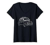 Damen 500 italienischer Oldtimer, klassisches Auto T-Shirt mit V-Ausschnitt