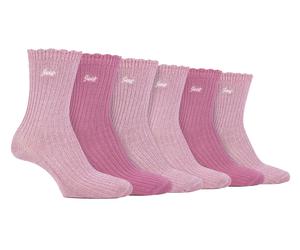 Damen 6er-Pack Bambus-Stiefelsocken | Süße Socken mit gewelltem Bund EU 37 - 42