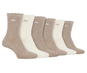 Damen 6er Pack Bambus-Stiefelsocken | Süße Socken mit gewelltem Rand EU 37 - 42