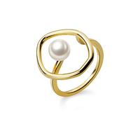 Damen 925 Sterling Silber Luxus Ringe,Für Immer Einzigartige Ovale Fingerringe Mit Perle Für Frauen Schmuck Weihnachten Geschenk Handmade Einzigartig Luxuriösen Charme Einzigartigen