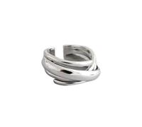 Damen 925 Sterling Silber Ringe Verstellbare,Vintage Mehrlagige Wicklung Unregelmäßige Form Ring Unisex Party Dekoration Halloween Verschleiß Geburtstag Geschenk
