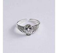 Damen 925 Sterling Silber Ringe Verstellbare,Vintage Mode Persönlichkeit Eule Tierische Form Für Lady Student Style Party Schmuck