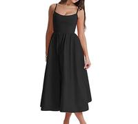 Damen A-Linie Midi-Kleid, Sommer-Abend-Set, schickes, Elegantes, ärmelloses, rückenfreies Kleid, sexy Club-Streetwear-bS