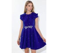 Damen A-Linien Mini Kleid mit Pailletten M