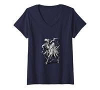Damen Abbildung des gotischen Wächters der Dünen von Vuall T-Shirt mit V-Ausschnitt