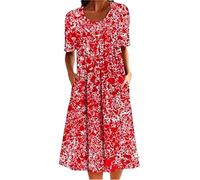 Damen Abendkleid Lang Spitzenkleid Sexy mit Schlitz,Strandkleid Damen Große Größen Swing Midikleid Große Größen High Waist Festlich Partykleid Damenkleider Elegant Lange Partykleid A-Linie E